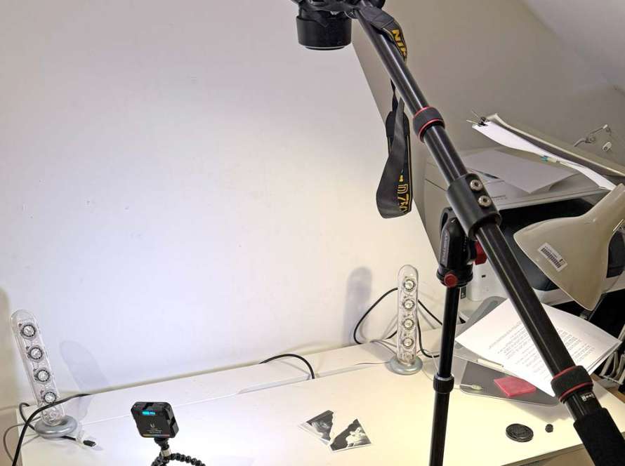 A camera on a tripod